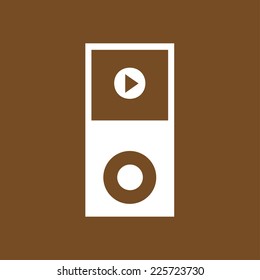 Portable media player icon. Flat design style. Vector EPS 10.
