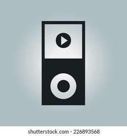 Portable media player icon. Flat design style. Vector EPS 10.