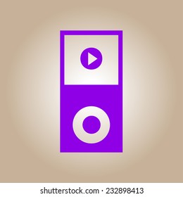 Portable media player icon. Flat design style. Vector EPS 10.