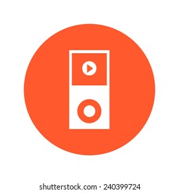 Portable media player icon. Flat design style. Vector EPS 10.