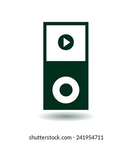 Portable media player icon. Flat design style. Vector EPS 10.