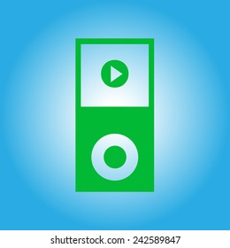Portable media player icon. Flat design style. Vector EPS 10.