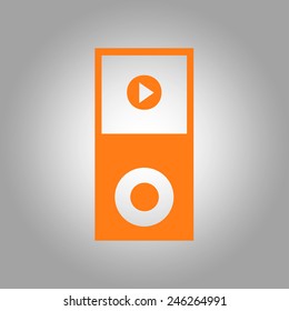Portable media player icon. Flat design style. Vector EPS 10.