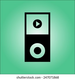 Portable media player icon. Flat design style. Vector EPS 10.