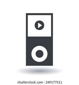Portable media player icon. Flat design style. Vector EPS 10.