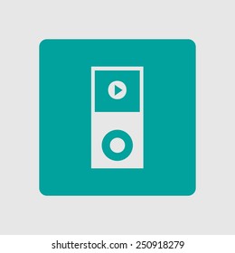 Portable media player icon. Flat design style. Vector EPS 10.