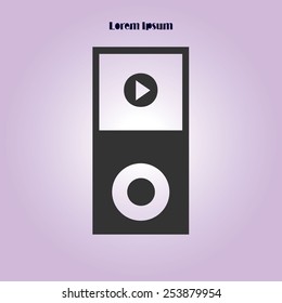 Portable media player icon. Flat design style. Vector EPS 10.