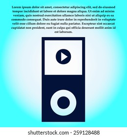 Portable media player icon. Flat design style. Vector EPS 10.