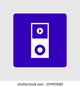 Portable media player icon. Flat design style. Vector EPS 10.