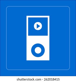 Portable media player icon. Flat design style. Vector EPS 10.