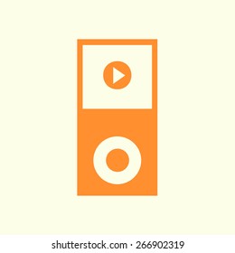 Portable media player icon. Flat design style. Vector EPS 10.