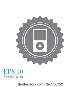 Portable media player icon. Flat design style