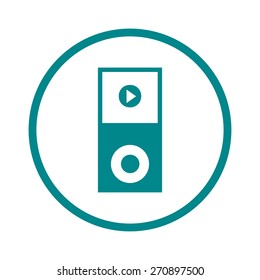 Portable media player icon. Flat design style. Vector EPS 10.