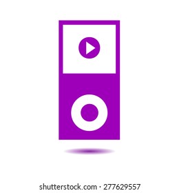 Portable media player icon. Flat design style. Vector EPS 10.