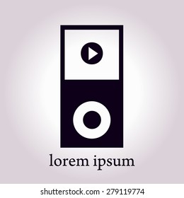 Portable media player icon. Flat design style. Vector EPS 10.