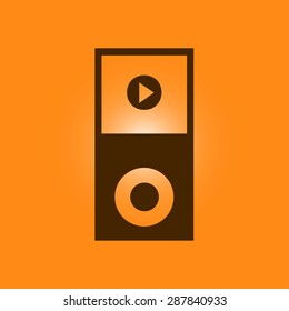 Portable media player icon. Flat design style. Vector EPS 10.