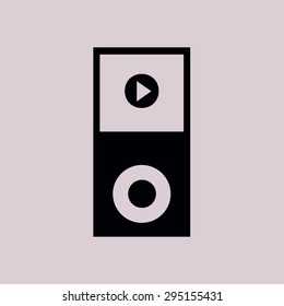 Portable media player icon. Flat design style. Vector EPS 10.