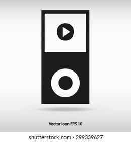 Portable media player icon. Flat design style. Vector EPS 10.