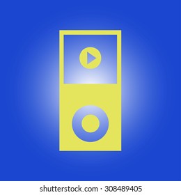 Portable media player icon. Flat design style. Vector EPS 10.