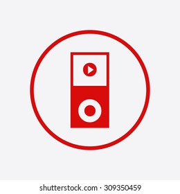 Portable media player icon. Flat design style. Vector EPS 10.