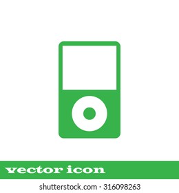 Portable media player icon. Flat design style