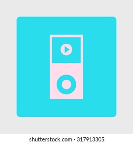 Portable media player icon. Flat design style. Vector EPS 10.