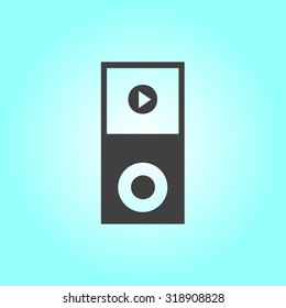 Portable media player icon. Flat design style. Vector EPS 10.
