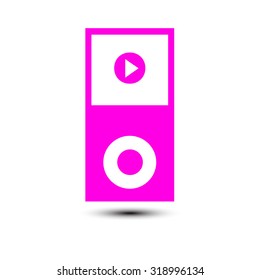 Portable media player icon. Flat design style. Vector EPS 10.