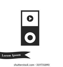 Portable media player icon. Flat design style. Vector EPS 10.