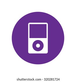 Portable media player icon. Flat design style. violet icon.