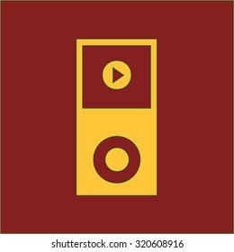 Portable media player icon. Flat design style. Vector EPS 10.
