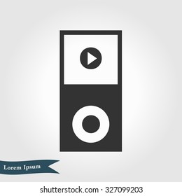 Portable media player icon. Flat design style. Vector EPS 10.