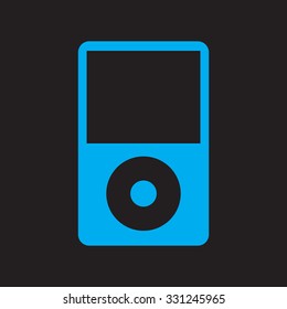Portable media player icon. Flat design style