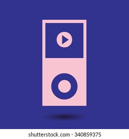 Portable media player icon. Flat design style. Vector EPS 10.