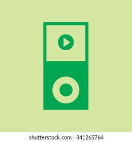 Portable media player icon. Flat design style. Vector EPS 10.