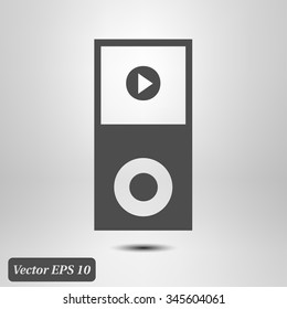 Portable media player icon. Flat design style. Vector EPS 10.