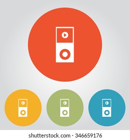 Portable media player icon. Flat design style. Vector EPS 10.