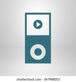 Portable media player icon. Flat design style. Vector EPS 10.