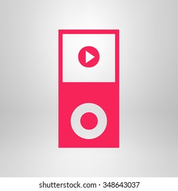 Portable media player icon. Flat design style. Vector EPS 10.