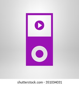 Portable media player icon. Flat design style. Vector EPS 10.