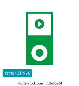 Portable media player icon. Flat design style. Vector EPS 10.