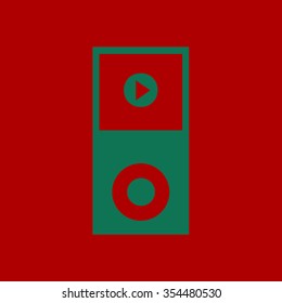 Portable media player icon. Flat design style. Vector EPS 10.