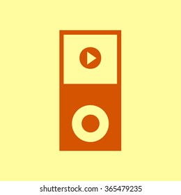 Portable media player icon. Flat design style. Vector EPS 10.