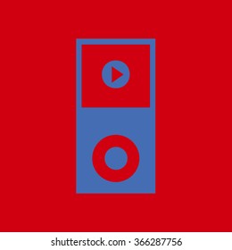 Portable media player icon. Flat design style. Vector EPS 10.