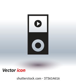 Portable media player icon. Flat design style. Vector EPS 10.