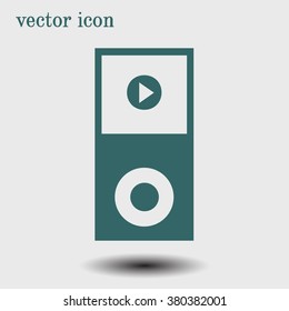 Portable media player icon. Flat design style. Vector EPS 10.