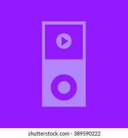 Portable media player icon. Flat design style. Vector EPS 10.