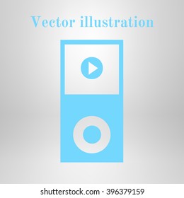 Portable media player icon. Flat design style. Vector EPS 10.