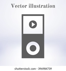 Portable media player icon. Flat design style. Vector EPS 10.