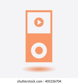 Portable media player icon. Flat design style. Vector EPS 10.